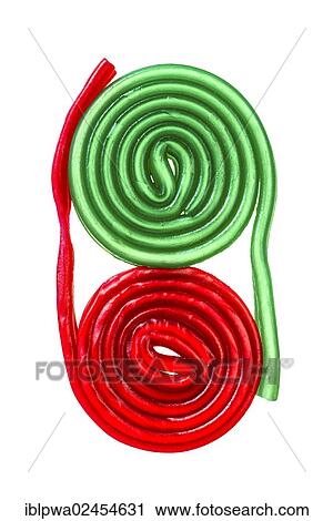Green and red fruit gum snails View Large Photo Image Stock Image - Green and red fruit gum snails. Fotosearch
