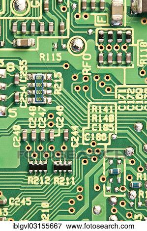 Green circuit board or PCB with micro components View Large Photo Image Stock Photo - Green circuit board or PCB with micro components. Fotosearch