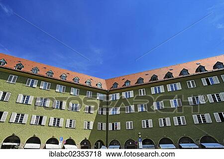 "Green facades in the Borstei, a heritage protected residential area in the district of Moosach, Munich, Bavaria, Germany, Europe" View Large Photo Image Stock Photo - "Green facades in the Borstei, a heritage protected residential area in the district of Moosach, Munich, Bavaria, Germany, Europe". Fotosearch