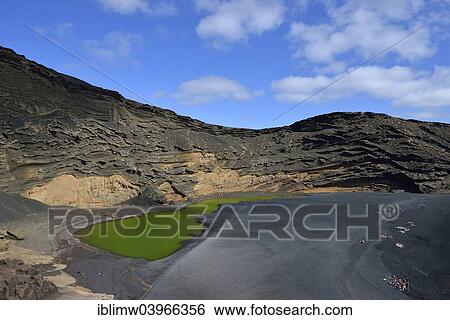 "Green lagoon, volcanic lake discolored by green algae, lava beach, Charco de los Clicos in El Golfo, Lanzarote, Canary Islands, Spain, Europe" View Large Photo Image Stock Photograph - "Green lagoon, volcanic lake discolored by green algae, lava beach, Charco de los Clicos in El Golfo, Lanzarote, Canary Islands, Spain, Europe". Fotosearch