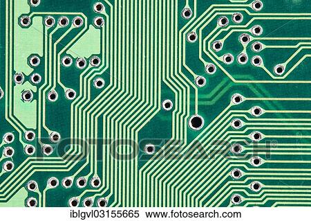 Stock Photography - Green printed circuit board with conductor tracks. Fotosearch
