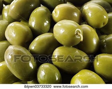 Stock Image - Green queen olives. Fotosearch