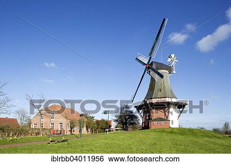 "Green windmill, Greetsiel twin mills, Greetsiel, Krummhorn, East Frisia, Lower Saxony, Germany, Europe" View Large Photo Image Stock Photograph - "Green windmill, Greetsiel twin mills, Greetsiel, Krummhorn, East Frisia, Lower Saxony, Germany, Europe". Fotosearch