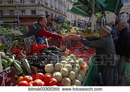"Greengrocers at the Marche des Capucins market in the district of Noailles, historic center, Marseille, Departement Bouches-du-Rhone, Region Provence-Alpes-Cote d’Azur d’Azur, France, Europe" View Large Photo Image Stock Photography - "Greengrocers at the Marche des Capucins market in the district of Noailles, historic center, Marseille, Departement Bouches-du-Rhone, Region Provence-Alpes-Cote d’Azur d’Azur, France, Europe". Fotosearch