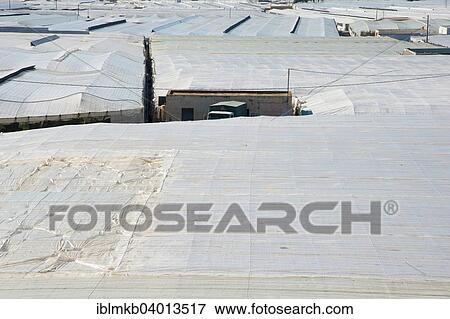 Stock Photo - "Greenhouses made of white plastic, El Ejido, Almeria province, Spain, Europe". Fotosearch