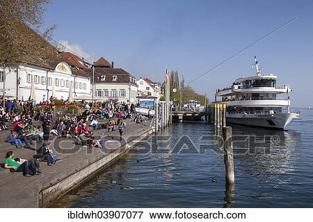 "Grethhaus on the lakeside promenade with a pier, Uberlingen, Lake Constance, Baden-Wuerttemberg, Germany, Europe" View Large Photo Image Stock Photo - "Grethhaus on the lakeside promenade with a pier, Uberlingen, Lake Constance, Baden-Wuerttemberg, Germany, Europe". Fotosearch