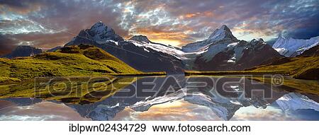 "Grindelwald First Lake at sunset, Swiss Alps, Switzerland, Europe" View Large Photo Image Stock Photo - "Grindelwald First Lake at sunset, Swiss Alps, Switzerland, Europe". Fotosearch