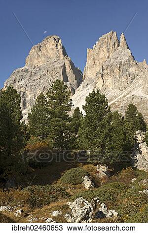 "Grohmannspitze Mountain and Fuenffingerspitze Mountain, seen from the Passo Sella mountain pass, Sassolungo Mountain, Dolomites, Alto Adige, Italy, Europe" View Large Photo Image Stock Image - "Grohmannspitze Mountain and Fuenffingerspitze Mountain, seen from the Passo Sella mountain pass, Sassolungo Mountain, Dolomites, Alto Adige, Italy, Europe". Fotosearch