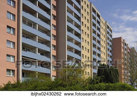 Stock Image - "Gropius City, satellite settlements, large housing estate, satellite town with 18, 000 apartments, Neukoelln, Berlin, Germany, Europe". Fotosearch