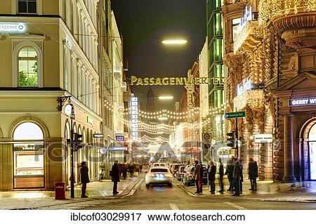 Stock Photo - "Grosse Bleichen und Passagenviertel during the Christmas season, Hamburg Neustadt, Hamburg, Hamburg, Germany, Europe". Fotosearch