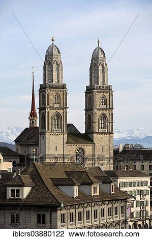 "Grossmunster or Great Minster, Zurich, Canton of Zurich, Switzerland, Europe" View Large Photo Image Stock Image - "Grossmunster or Great Minster, Zurich, Canton of Zurich, Switzerland, Europe". Fotosearch