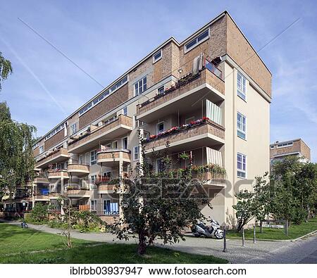 "Grosssiedlung Siemensstadt housing estate, Modernism, New Objectivity, UNESCO World Heritage Site, Charlottenburg-Nord, Berlin, Germany, Europe" View Large Photo Image Stock Photo - "Grosssiedlung Siemensstadt housing estate, Modernism, New Objectivity, UNESCO World Heritage Site, Charlottenburg-Nord, Berlin, Germany, Europe". Fotosearch