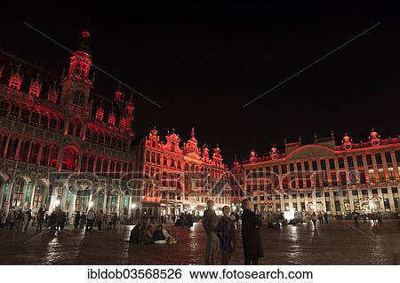 "Grote Markt, Grand Place market square with Royal House or Maison du Roi and Chaloupe d'Or, illuminated at night, Brussels, Brussels Region, Belgium, Europe" View Large Photo Image Stock Photograph - "Grote Markt, Grand Place market square with Royal House or Maison du Roi and Chaloupe d'Or, illuminated at night, Brussels, Brussels Region, Belgium, Europe". Fotosearch
