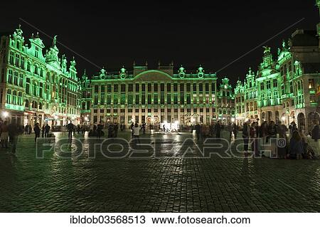 "Grote Markt, Grand Place market square, illuminated at night, Brussels, Brussels Region, Belgium, Europe" View Large Photo Image Stock Image - "Grote Markt, Grand Place market square, illuminated at night, Brussels, Brussels Region, Belgium, Europe". Fotosearch