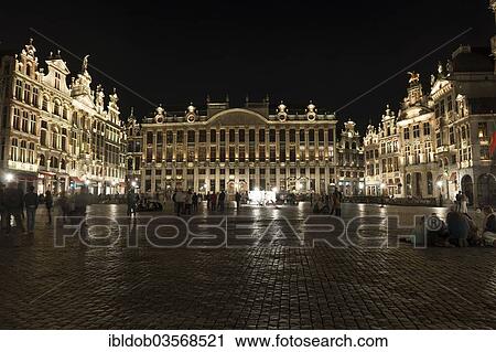 "Grote Markt, Grand Place market square, illuminated at night, Brussels, Brussels Region, Belgium, Europe" View Large Photo Image Stock Image - "Grote Markt, Grand Place market square, illuminated at night, Brussels, Brussels Region, Belgium, Europe". Fotosearch