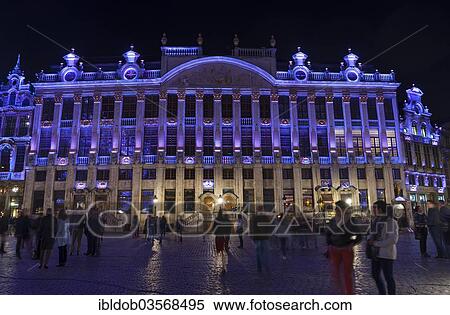 "Grote Markt, Grand Place market square, illuminated at night, Brussels, Brussels Region, Belgium, Europe" View Large Photo Image Stock Photography - "Grote Markt, Grand Place market square, illuminated at night, Brussels, Brussels Region, Belgium, Europe". Fotosearch