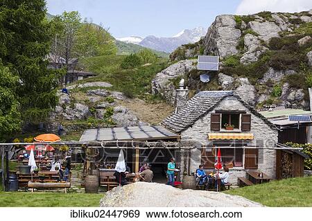 Stock Photo - "Grotto Monti di Lego on the local mountain of Locarno, Ticino, Switzerland, Europe". Fotosearch