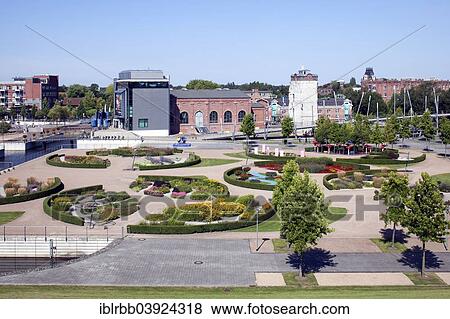 "Grounds of the Regional Garden Show, Inselpark Klein-Venedig, rock’n’popmuseum, turbine hall of the former spinning works van Delden and Co., Gronau, Westphalia, North Rhine-Westphalia, Germany, Europe" View Large Photo Image Stock Photo - "Grounds of the Regional Garden Show, Inselpark Klein-Venedig, rock’n’popmuseum, turbine hall of the former spinning works van Delden and Co., Gronau, Westphalia, North Rhine-Westphalia, Germany, Europe". Fotosearch