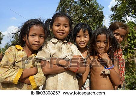 "Group of girls, Trapang Village, Bathi District, Takeo Province, Cambodia, Asia" View Large Photo Image Stock Photo - "Group of girls, Trapang Village, Bathi District, Takeo Province, Cambodia, Asia". Fotosearch