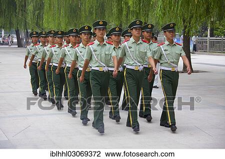 "Group of marching soldiers, Tiananmen Platz, Beijing, China, People's Republic of China, Asia" View Large Photo Image Stock Image - "Group of marching soldiers, Tiananmen Platz, Beijing, China, People's Republic of China, Asia". Fotosearch