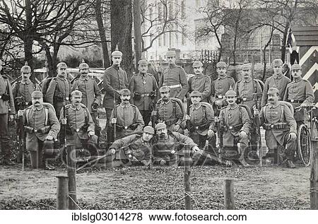 "Group picture, Prussian soldiers, 60th Prussian Infantry Regiment, a messenger with a bicycle on the right, at the outbreak of World War I, around 1914, Weissenburg, Wissembourg, Weissenburg, Wissembourg, Departement Bas-Rhin, Alsace, France, Europe" View Large Photo Image Stock Photo - "Group picture, Prussian soldiers, 60th Prussian Infantry Regiment, a messenger with a bicycle on the right, at the outbreak of World War I, around 1914, Weissenburg, Wissembourg, Weissenburg, Wissembourg, Departement Bas-Rhin, Alsace, France, Europe". Fotosearch
