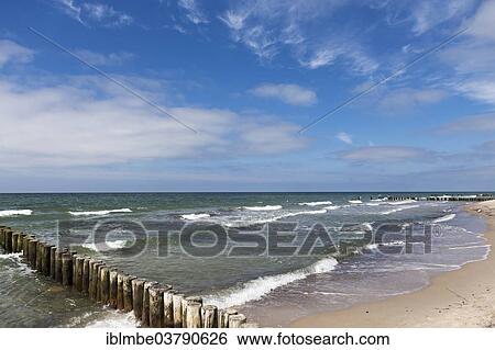 "Groynes, beach of the Baltic Sea, near Warnemunde, Mecklenburg-Western Pomerania, Germany, Europe" View Large Photo Image Stock Photograph - "Groynes, beach of the Baltic Sea, near Warnemunde, Mecklenburg-Western Pomerania, Germany, Europe". Fotosearch