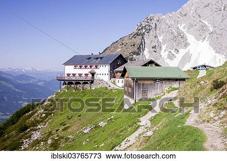 "Gruttenhuette mountain hut along the Wilder-Kaiser-Steig hiking trail, in the Wilder Kaiser Mountains, Kaisergebirge, near Ellmau, Tyrol, Austria, Europe" View Large Photo Image Stock Image - "Gruttenhuette mountain hut along the Wilder-Kaiser-Steig hiking trail, in the Wilder Kaiser Mountains, Kaisergebirge, near Ellmau, Tyrol, Austria, Europe". Fotosearch