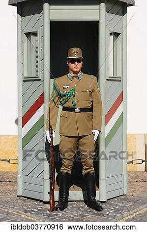 "Guard in front of the Presidential Palace Sandor Palace on Castle Hill, Budapest, Hungary, Europe" View Large Photo Image Stock Photograph - "Guard in front of the Presidential Palace Sandor Palace on Castle Hill, Budapest, Hungary, Europe". Fotosearch