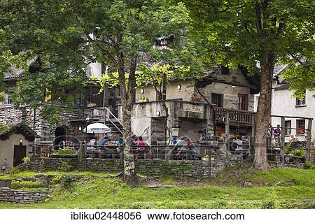 "Guests on the garden terrace, Grotto La Froda, Foroglio, Bavona Valley, Valle Maggia, Ticino, Switzerland, Europe" View Large Photo Image Stock Photograph - "Guests on the garden terrace, Grotto La Froda, Foroglio, Bavona Valley, Valle Maggia, Ticino, Switzerland, Europe". Fotosearch