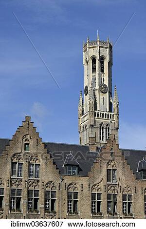 "Guild houses in front of the Belfort or Belfry of Bruges, bell tower, historic centre, UNESCO World Heritage Site, Bruges, Flemish Region, Belgium, Europe" View Large Photo Image Stock Photo - "Guild houses in front of the Belfort or Belfry of Bruges, bell tower, historic centre, UNESCO World Heritage Site, Bruges, Flemish Region, Belgium, Europe". Fotosearch