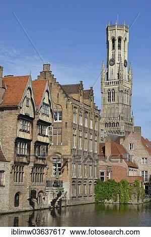 "Guild houses in front of the Belfort or Belfry of Bruges, bell tower, historic centre at Rozenhoedkaai, UNESCO World Heritage Site, Bruges, Flemish Region, Belgium, Europe" View Large Photo Image Stock Photo - "Guild houses in front of the Belfort or Belfry of Bruges, bell tower, historic centre at Rozenhoedkaai, UNESCO World Heritage Site, Bruges, Flemish Region, Belgium, Europe". Fotosearch