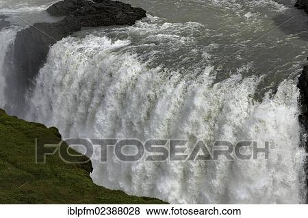 "Gullfoss waterfall, Hvita river, Iceland, Europe" View Large Photo Image Stock Photo - "Gullfoss waterfall, Hvita river, Iceland, Europe". Fotosearch