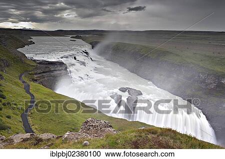 "Gullfoss waterfall, Iceland, Europe" View Large Photo Image Stock Image - "Gullfoss waterfall, Iceland, Europe". Fotosearch
