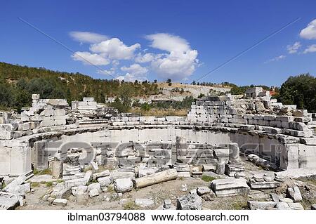 "Gymnasium, ancient city of Stratonikeia and the abandoned village of Eskihisar, Mugla Province, Caria, Aegean, Turkey, Asia" View Large Photo Image Stock Photo - "Gymnasium, ancient city of Stratonikeia and the abandoned village of Eskihisar, Mugla Province, Caria, Aegean, Turkey, Asia". Fotosearch