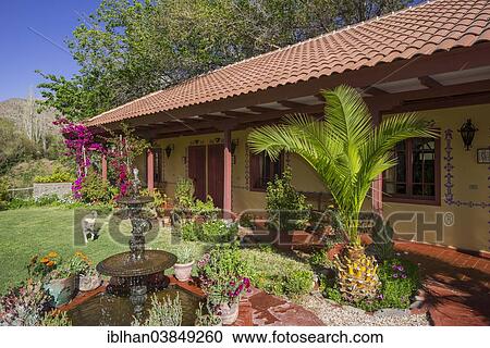 Stock Image - "Hacienda Los Andes, Rio Hurtado, Region de Coquimbo, Chile, South America". Fotosearch