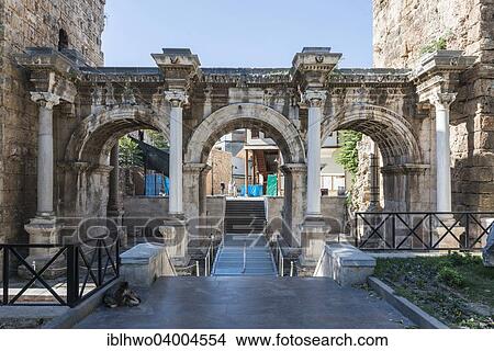 "Hadrian's Gate, historic centre, Barbaros, Antalya, Turkey, Asia" View Large Photo Image Picture - "Hadrian's Gate, historic centre, Barbaros, Antalya, Turkey, Asia". Fotosearch