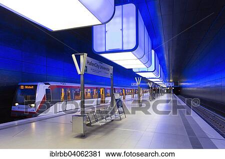 Stock Image - "HafenCity Universitat metro station, Hamburg, Germany, Europe". Fotosearch