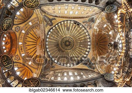Picture - "Hagia Sophia, interior view, Istanbul, Turkey, Asia". Fotosearch