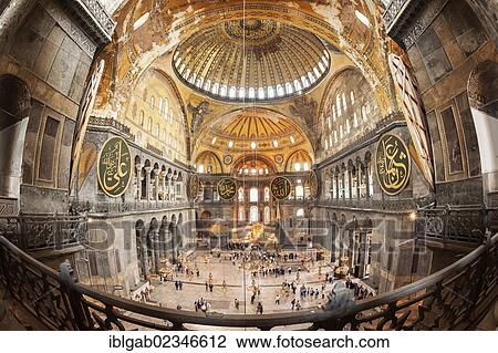 Stock Image - "Hagia Sophia, interior view, Istanbul, Turkey, Asia". Fotosearch