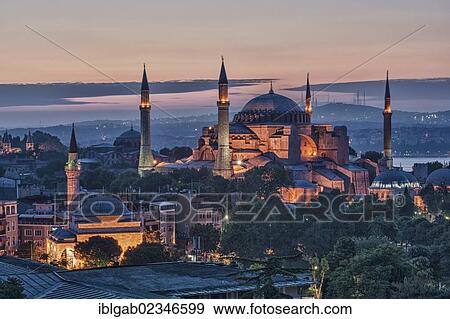 "Hagia Sophia museum and Bosphorus at sunrise, Istanbul, Turkey, Asia" View Large Photo Image Stock Photo - "Hagia Sophia museum and Bosphorus at sunrise, Istanbul, Turkey, Asia". Fotosearch