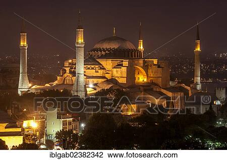 "Hagia Sophia museum at night, Istanbul, Turkey, Asia" View Large Photo Image Stock Image - "Hagia Sophia museum at night, Istanbul, Turkey, Asia". Fotosearch