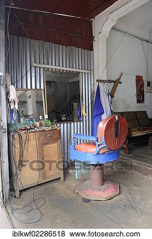 Stock Photo - "Hairdressing salon in Phonsavan, Laos, Southeast Asia, Asia". Fotosearch