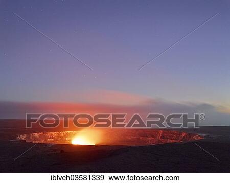 "Halema'uma'u or Halemaumau crater, Kilauea crater, volcanic eruption, lava, red hot lava flow, in the evening, Hawaiʻi-Volcanoes-Nationalpark, USA, Hawaii, United States, North America" View Large Photo Image Stock Photo - "Halema'uma'u or Halemaumau crater, Kilauea crater, volcanic eruption, lava, red hot lava flow, in the evening, Hawaiʻi-Volcanoes-Nationalpark, USA, Hawaii, United States, North America". Fotosearch