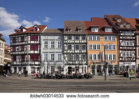 "Half-timbered buildings in the historic town centre at Domplatz square, Thuringer Becken, Erfurt, Thuringia, Germany, Europe" View Large Photo Image Stock Image - "Half-timbered buildings in the historic town centre at Domplatz square, Thuringer Becken, Erfurt, Thuringia, Germany, Europe". Fotosearch