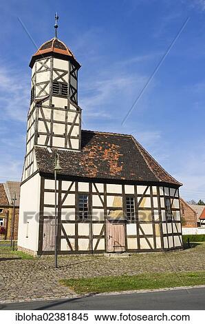 "Half-timbered church in Steinsdorf, district of Wittenberg, Saxony-Anhalt, Germany, Europe" View Large Photo Image Stock Photography - "Half-timbered church in Steinsdorf, district of Wittenberg, Saxony-Anhalt, Germany, Europe". Fotosearch