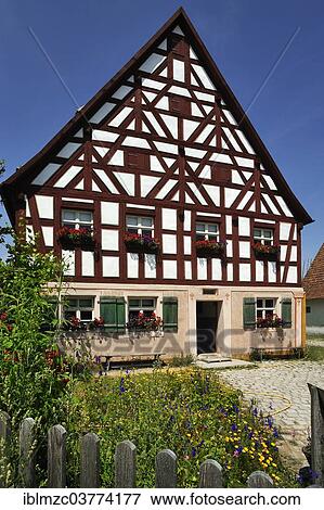"Half-timbered farmhouse on stone base, built 1821 Franconian Open Air Museum, Bad Windsheim, Middle Franconia, Bavaria, Germany, Europe" View Large Photo Image Stock Photo - "Half-timbered farmhouse on stone base, built 1821 Franconian Open Air Museum, Bad Windsheim, Middle Franconia, Bavaria, Germany, Europe". Fotosearch