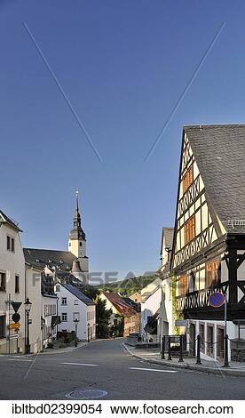 "Half-timbered house and the Church of St. Martin, Zschopau, Erzgebirge, Saxony, Germany, Europe" View Large Photo Image Picture - "Half-timbered house and the Church of St. Martin, Zschopau, Erzgebirge, Saxony, Germany, Europe". Fotosearch