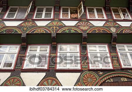 Picture - "Half-timbered house, Einbeck, Lower Saxony, Germany, Europe". Fotosearch