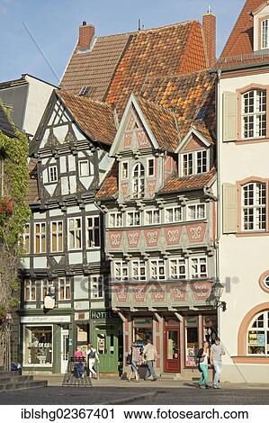 "Half-timbered houses in the market square, Quedlinburg, Saxony-Anhalt, Germany, Europe" View Large Photo Image Stock Image - "Half-timbered houses in the market square, Quedlinburg, Saxony-Anhalt, Germany, Europe". Fotosearch