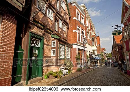 "Half-timbered houses in the old town of Lauenburg Elbe, Lauenburg district, Schleswig-Holstein, Germany, Europe" View Large Photo Image Stock Image - "Half-timbered houses in the old town of Lauenburg Elbe, Lauenburg district, Schleswig-Holstein, Germany, Europe". Fotosearch